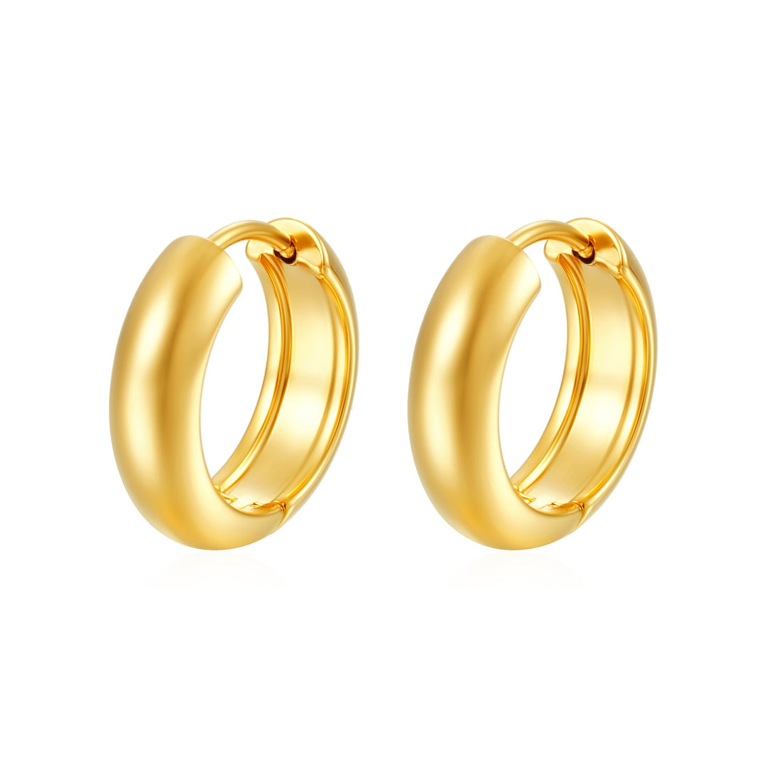 18K Gold/Silver Multi-Size Hoop Earrings