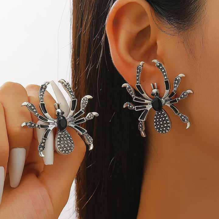 Halloween Dark Queen · Gothic Pavé Spider Beaded Jewelry Set