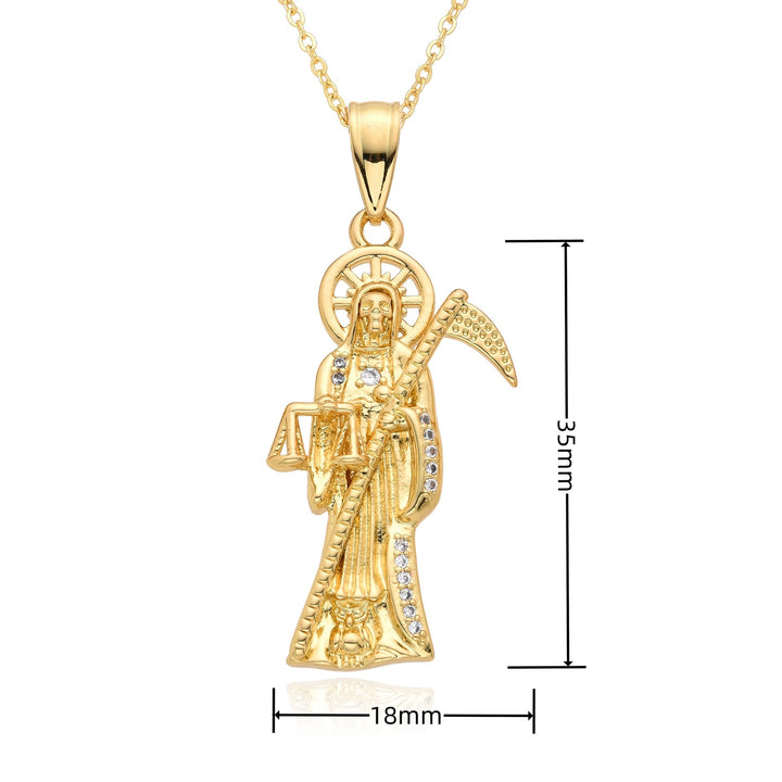 18K Gold Plated Vintage Religious Medal Necklace