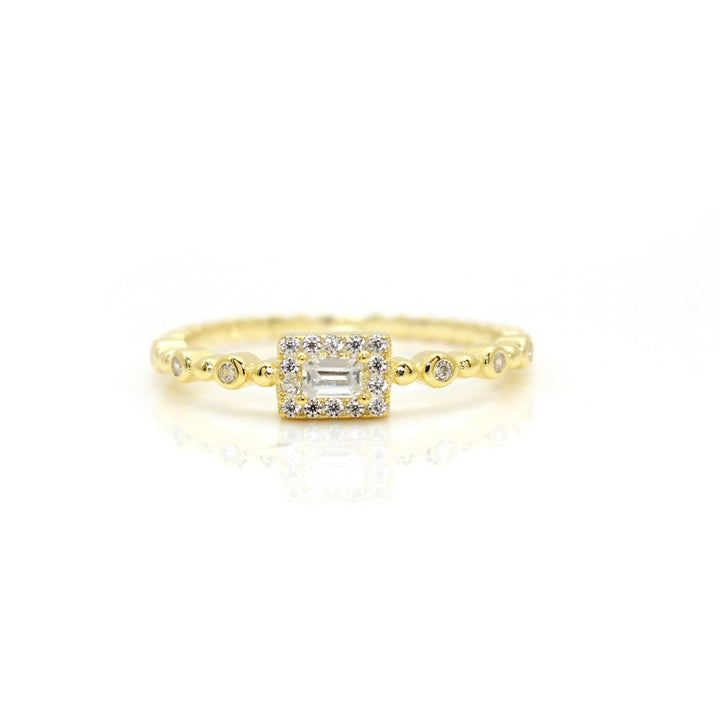 Vintage Milgrain Halo Stackable Ring Set