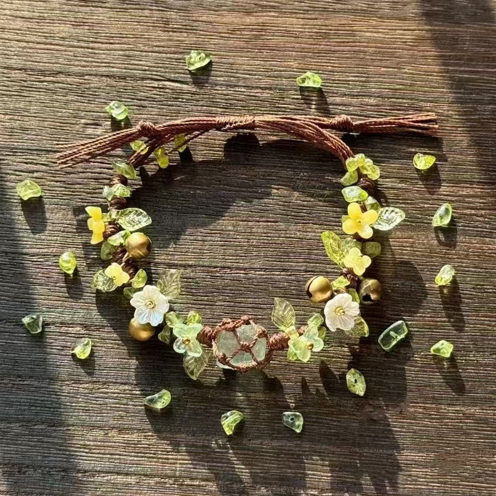 Handwoven Natural Raw Crystal Bracelet