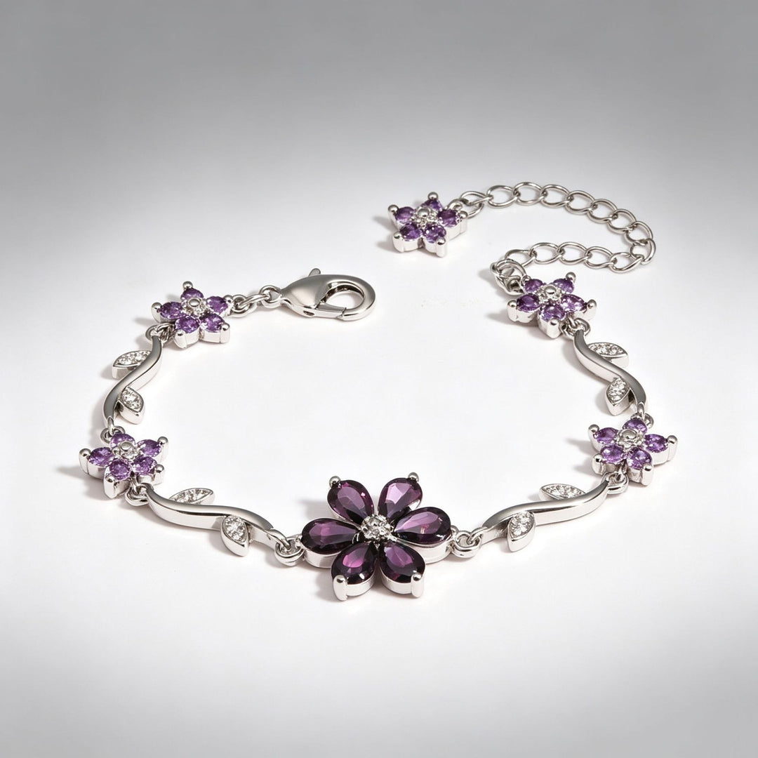 S925 Sterling Silver 18K Gold Plated Vine Flower Bracelet