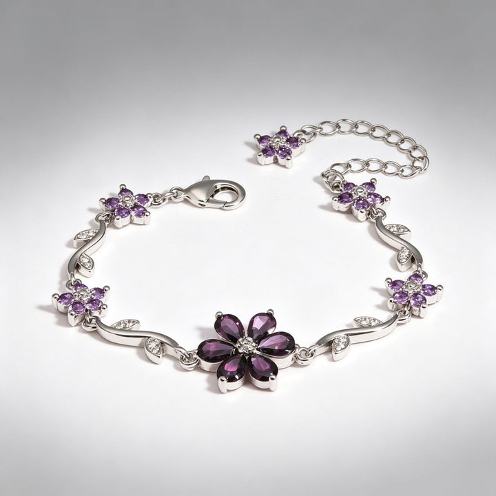 S925 Sterling Silver 18K Gold Plated Vine Flower Bracelet