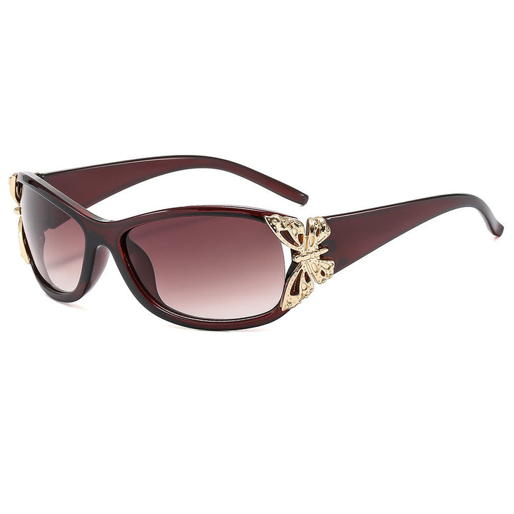 Butterfly Charm Stylish Metal-Accent Sunglasses