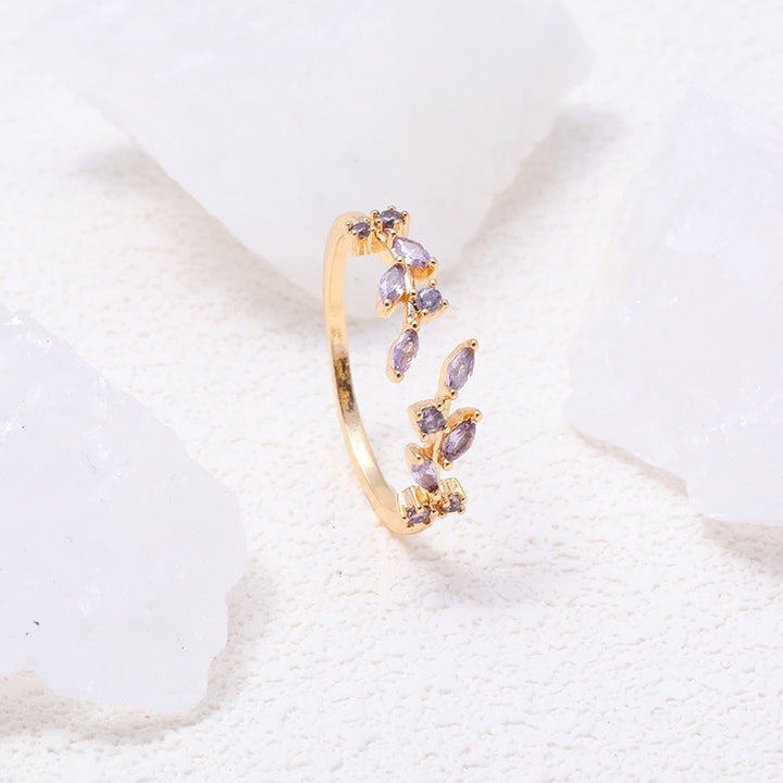 Ear of Wheat S925 Silver 14K Gold Plated Geometric Open Ring