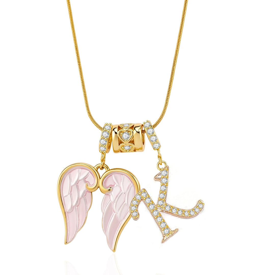 Personalized Guardian Angel Initial Necklace