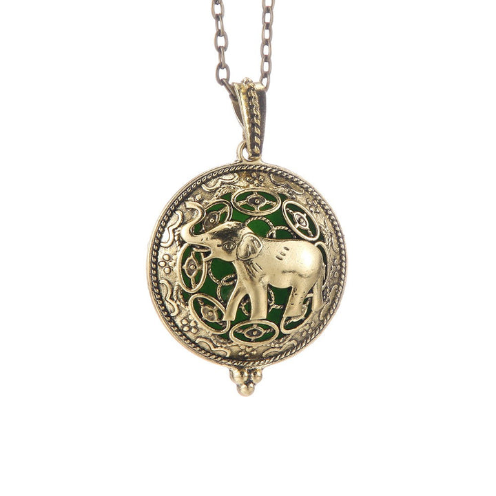 Vintage Antique Bronze/Silver Aromatherapy Essential Oil Diffuser Necklace