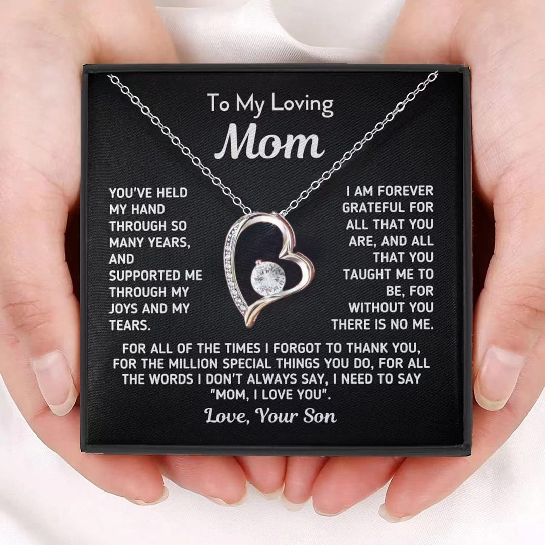Eternal Love Floating Heart Necklace Personalized Gift Set for Her To My Daughter/Wife/Grandma/Mom/ Granddaughter(Gift Box & Card Included)