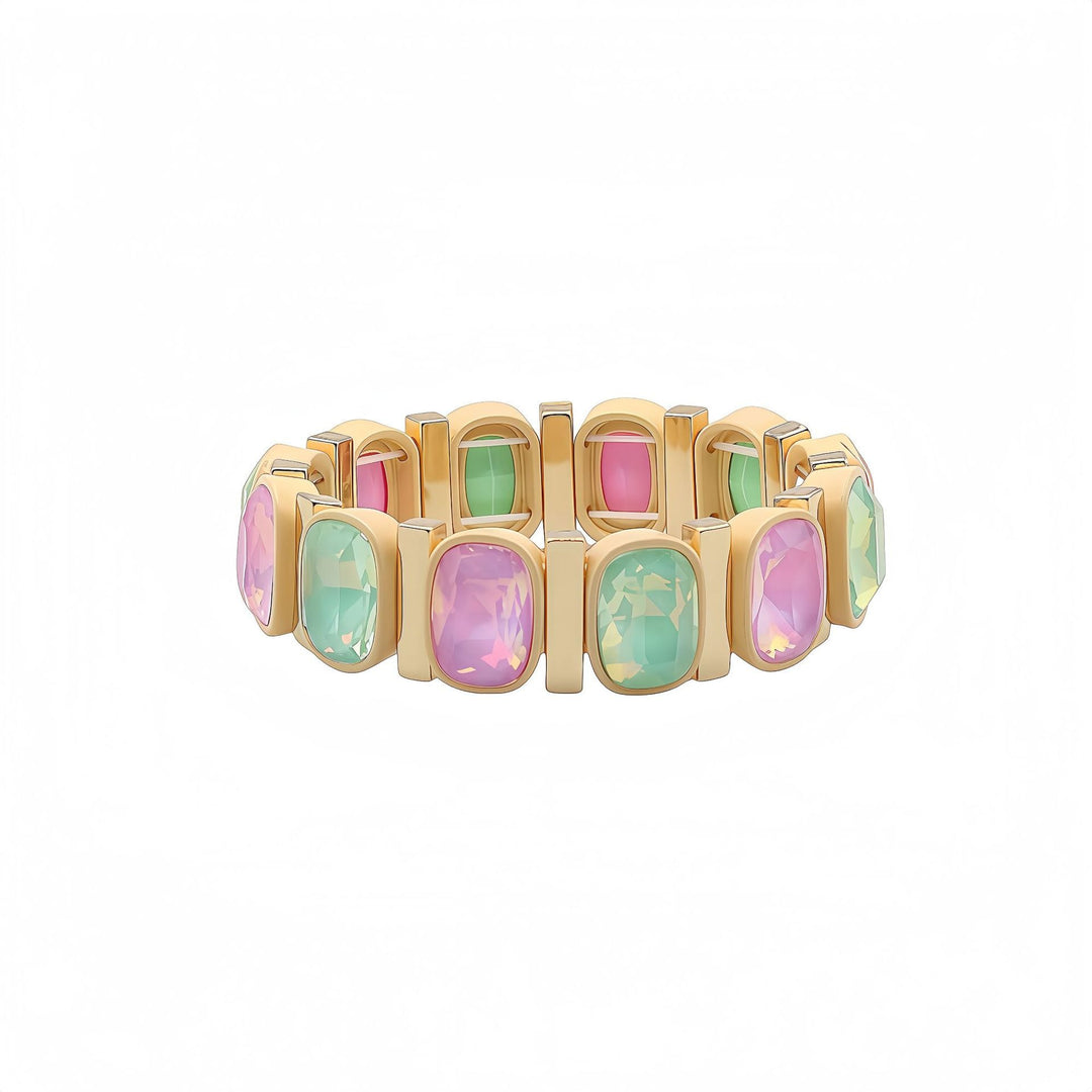 Vintage Y2K Crystal Enamel Stretch Bracelet