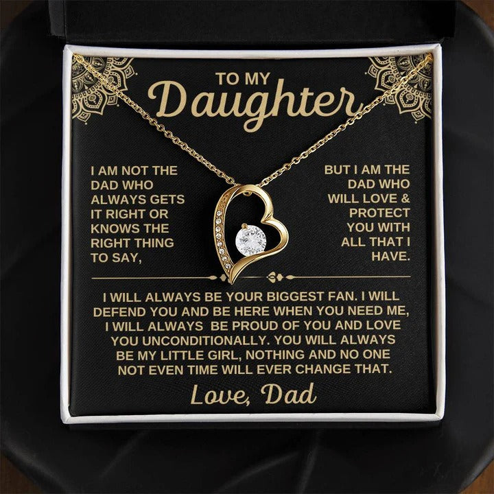 Eternal Love Floating Heart Necklace Personalized Gift Set for Her To My Daughter/Wife/Grandma/Mom/ Granddaughter(Gift Box & Card Included)