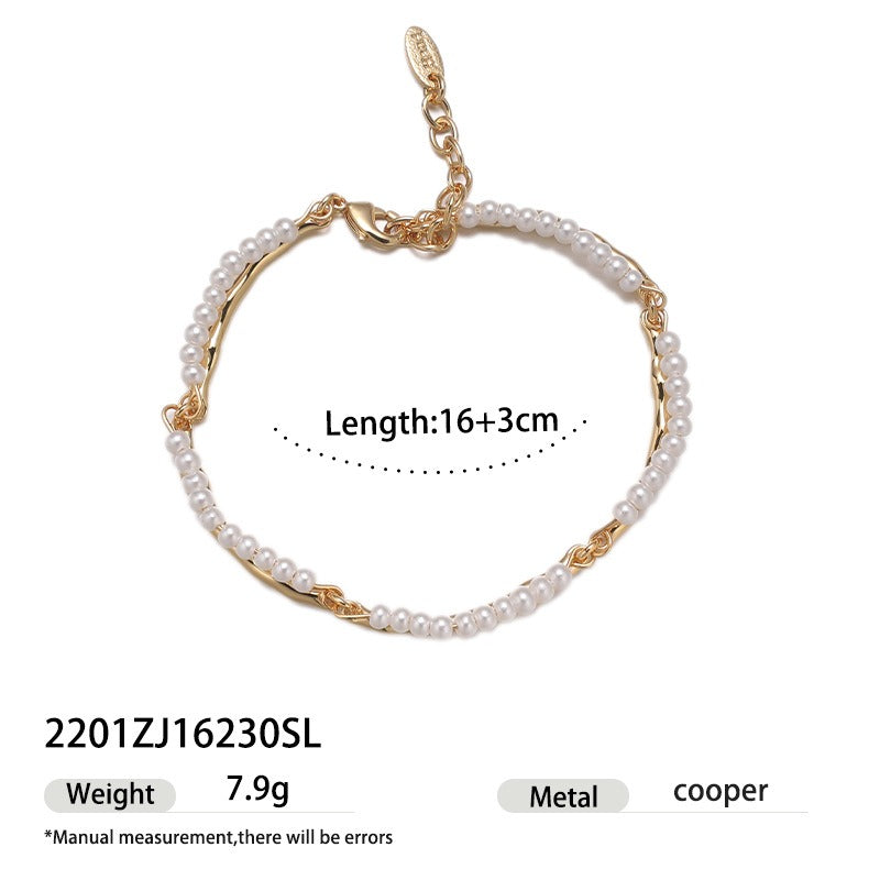 Multiple Styles 18K Gold Plated Pearl Bracelet