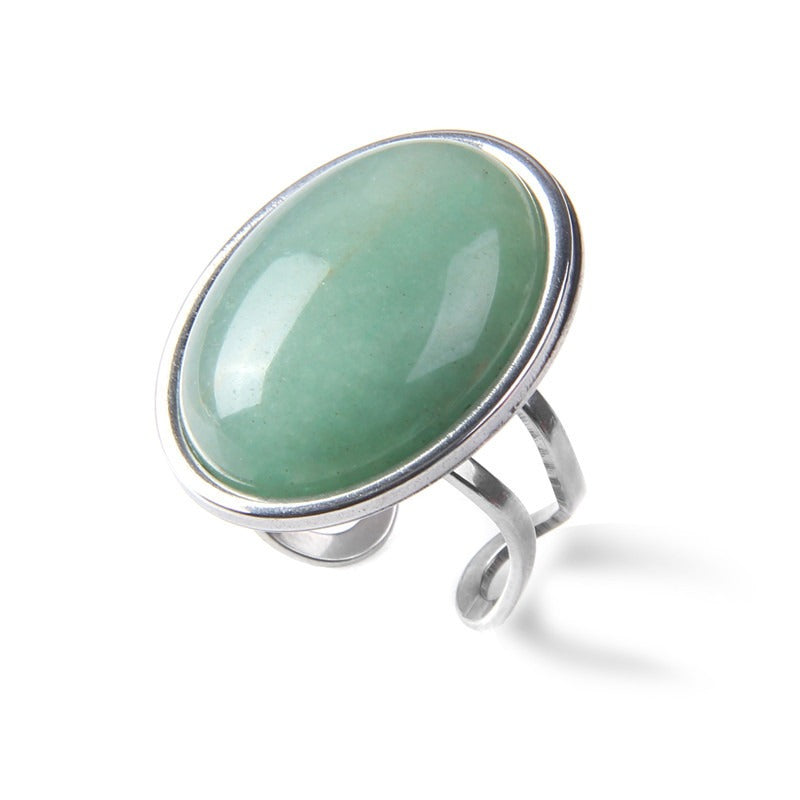 Vintage Natural Gemstone Open Ring