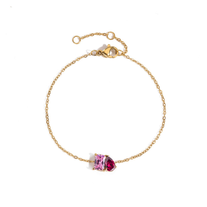 18K Gold Toi et Moi Birthstone Bracelet