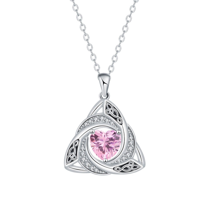 S925 Silver Celtic Knot Birthstone Necklace