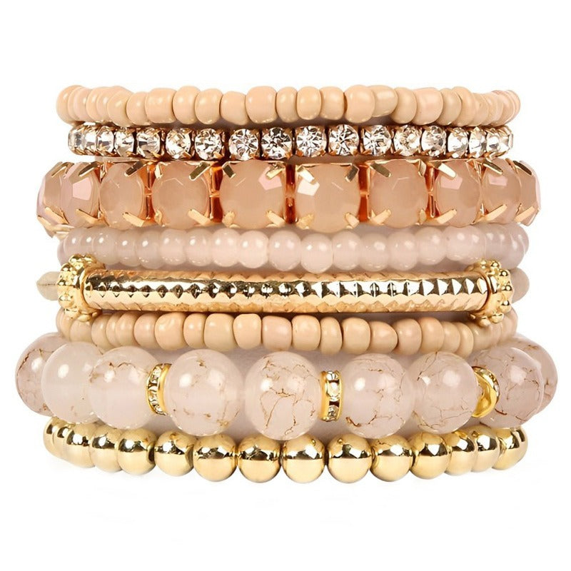 Boho Stackable Beaded Bracelet Set