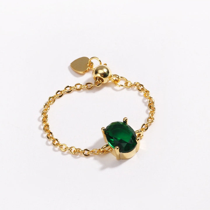 Starlit Chain Adjustable Solitaire Ring