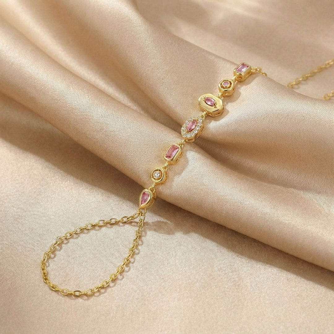 Multi-Facet Sparkle S925 Silver Colorful Stone Chain Bracelet