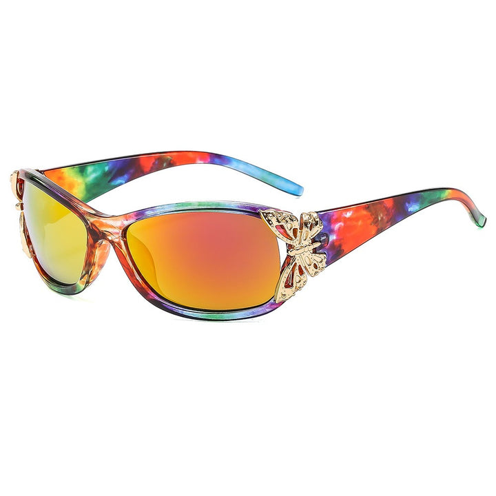 Butterfly Charm Stylish Metal-Accent Sunglasses