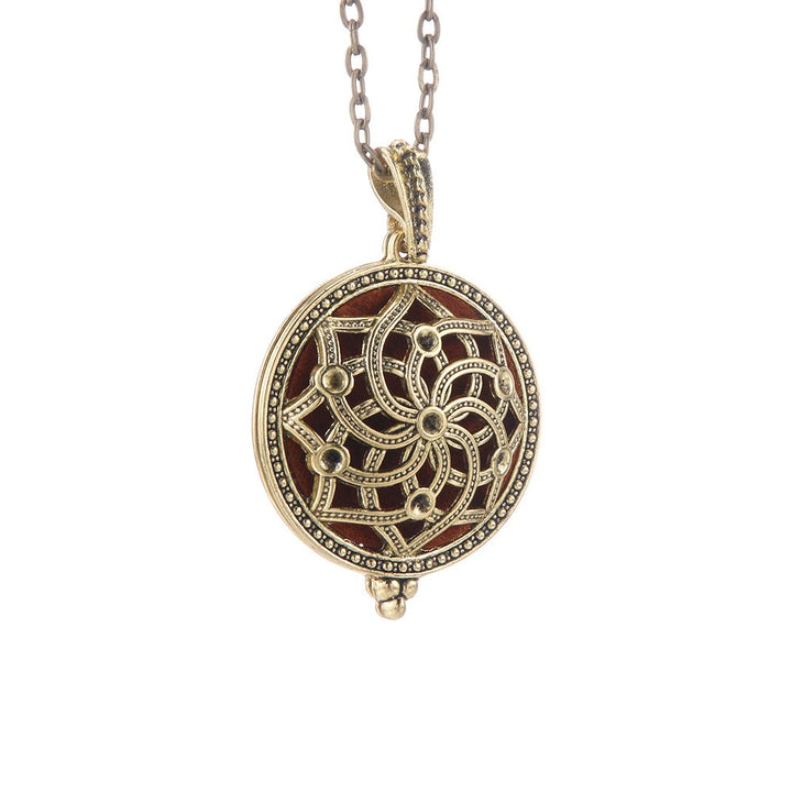Vintage Antique Bronze/Silver Aromatherapy Essential Oil Diffuser Necklace