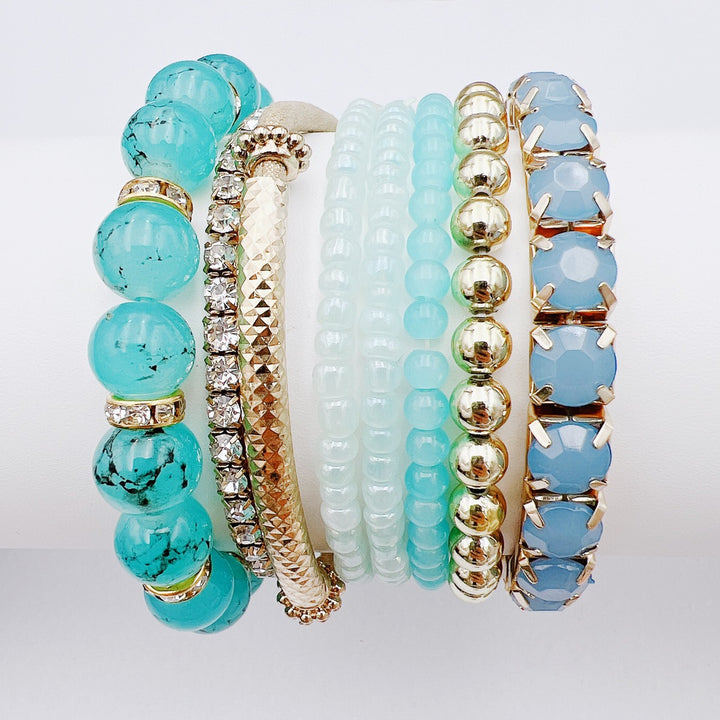 Boho Stackable Beaded Bracelet Set