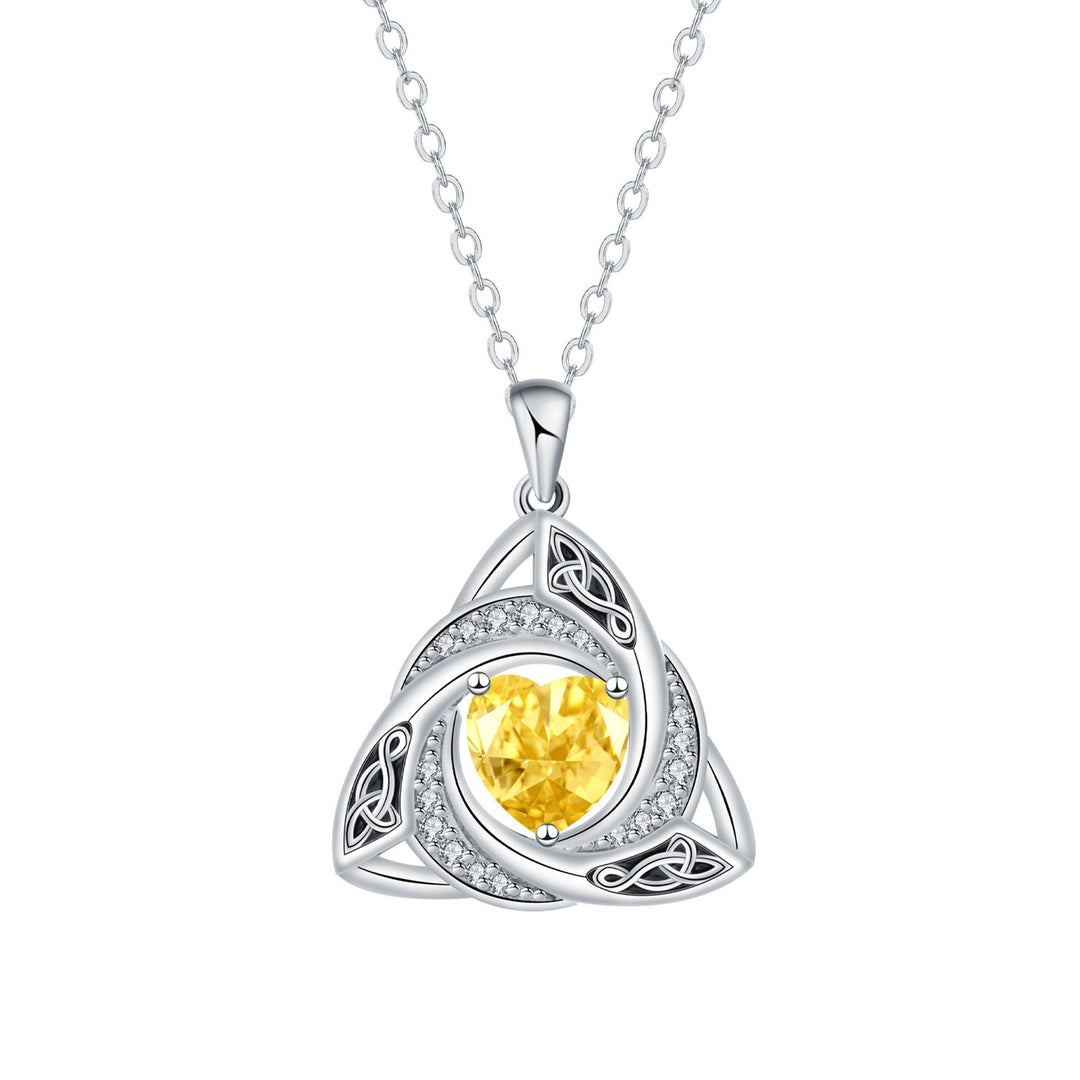 S925 Silver Celtic Knot Birthstone Necklace