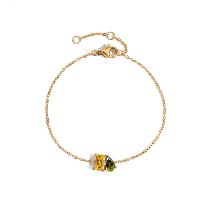 18K Gold Toi et Moi Birthstone Bracelet