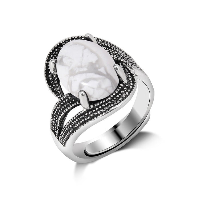 Vintage Natural Gemstone Open Ring