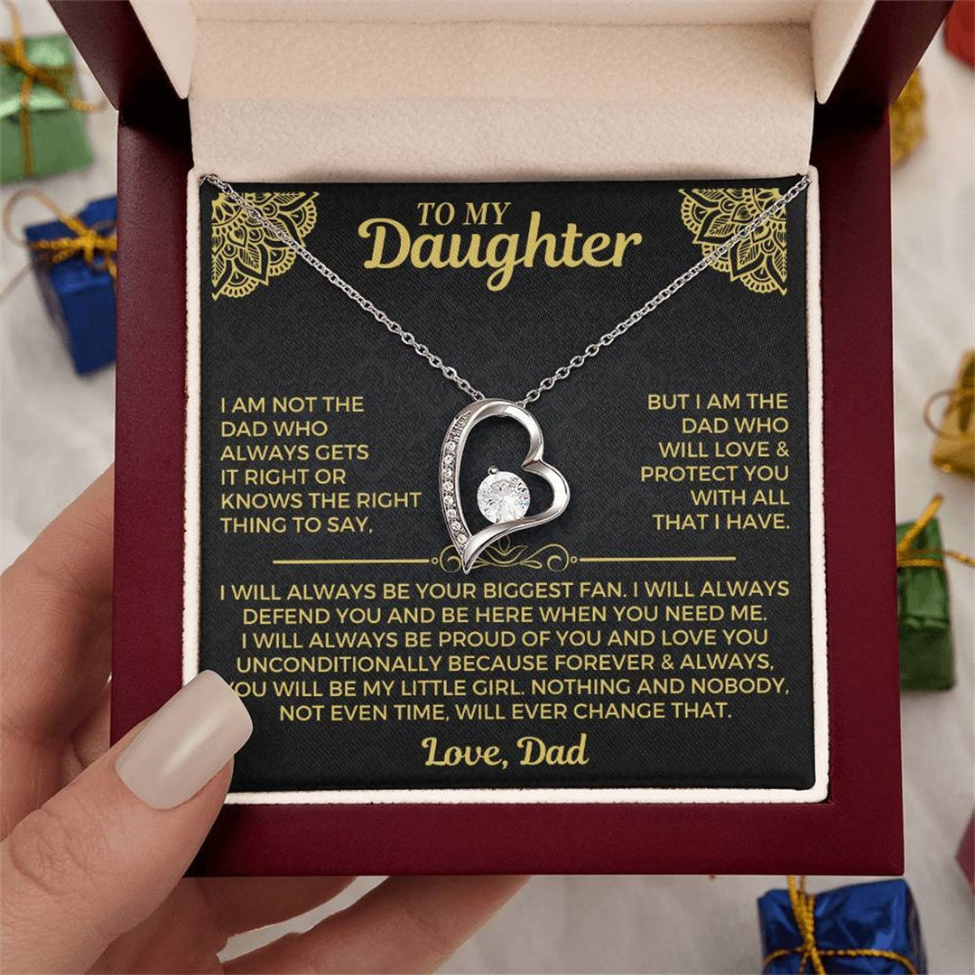 Eternal Love Floating Heart Necklace Personalized Gift Set for Her To My Daughter/Wife/Grandma/Mom/ Granddaughter(Gift Box & Card Included)
