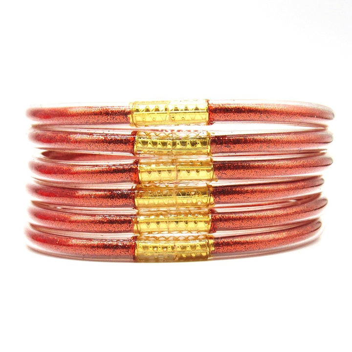 6-Piece Glitter-Filled Jelly Bangle Set