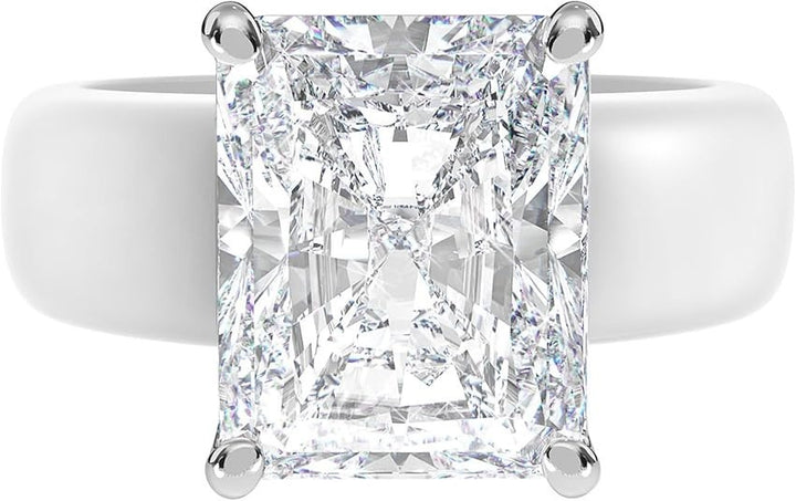Zero-Pressure Shine Silicone Moissanite 4-Prong Ring