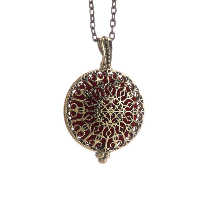 Vintage Antique Bronze/Silver Aromatherapy Essential Oil Diffuser Necklace