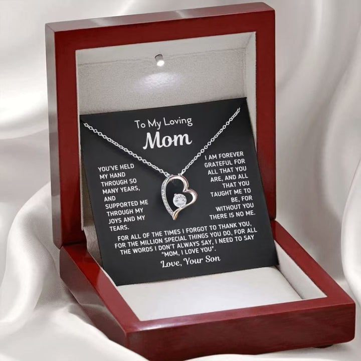 Eternal Love Floating Heart Necklace Personalized Gift Set for Her To My Daughter/Wife/Grandma/Mom/ Granddaughter(Gift Box & Card Included)