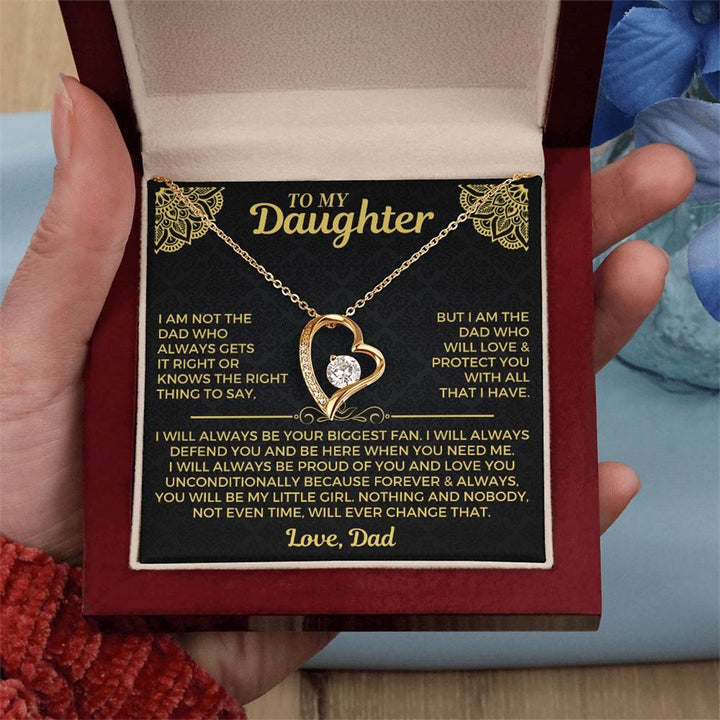 Eternal Love Floating Heart Necklace Personalized Gift Set for Her To My Daughter/Wife/Grandma/Mom/ Granddaughter(Gift Box & Card Included)