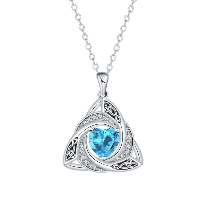 S925 Silver Celtic Knot Birthstone Necklace