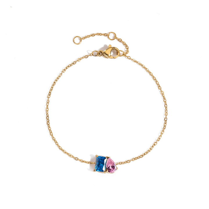 18K Gold Toi et Moi Birthstone Bracelet