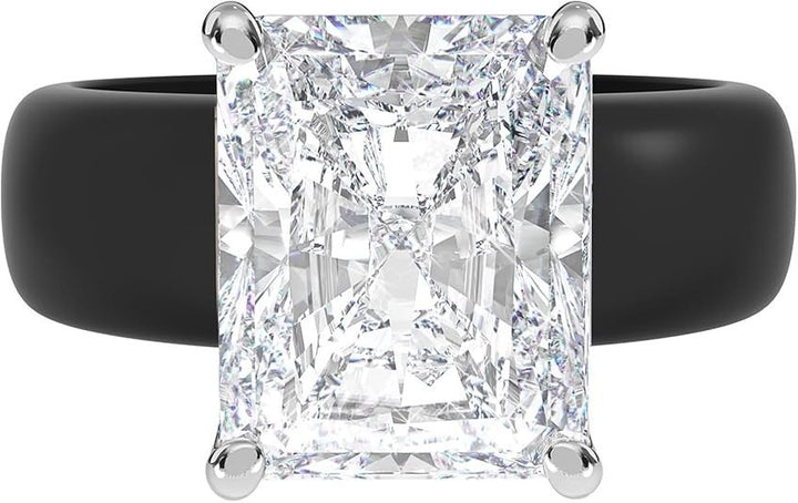 Zero-Pressure Shine Silicone Moissanite 4-Prong Ring