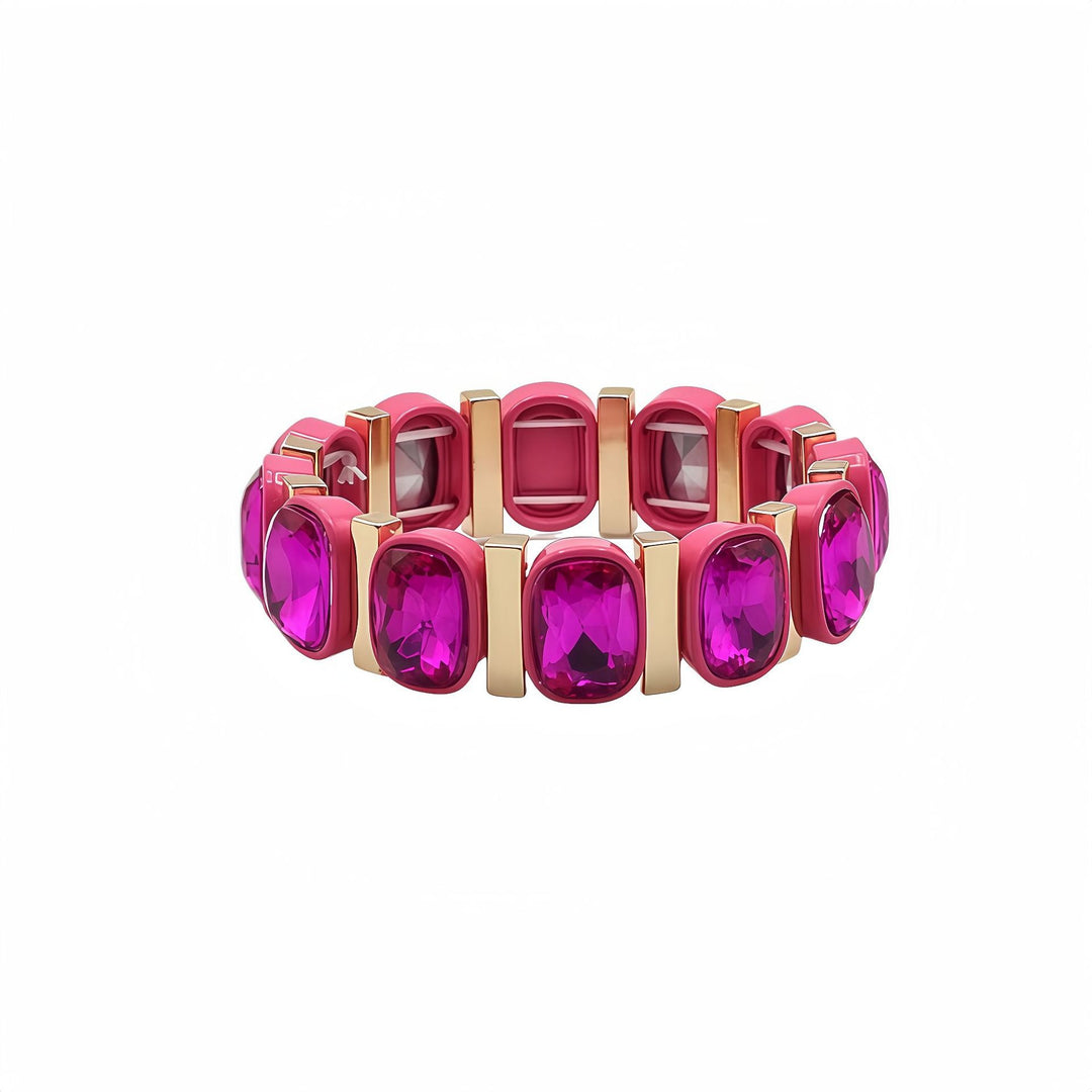 Vintage Y2K Crystal Enamel Stretch Bracelet