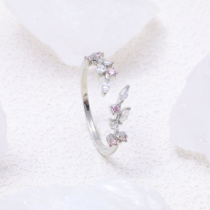 Ear of Wheat S925 Silver 14K Gold Plated Geometric Open Ring