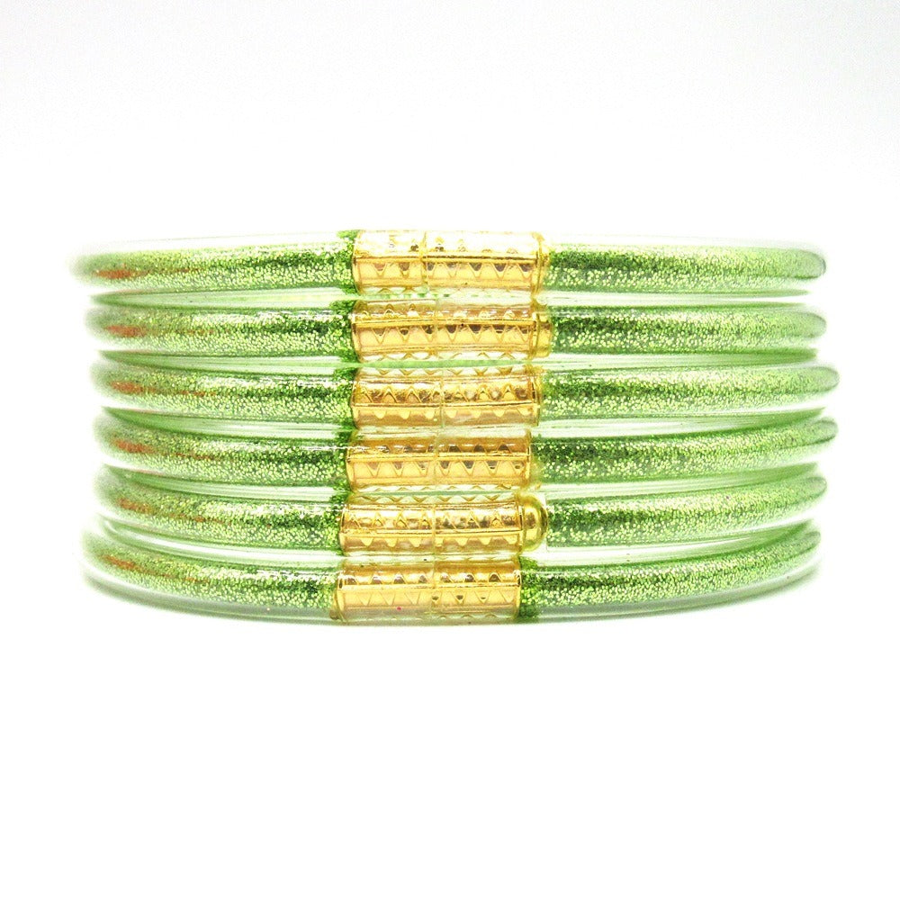 6-Piece Glitter-Filled Jelly Bangle Set