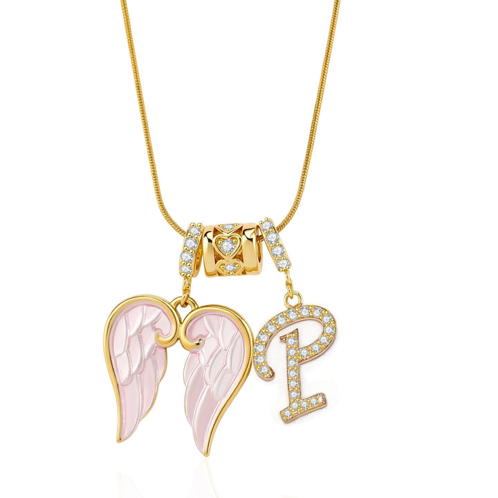 Personalized Guardian Angel Initial Necklace
