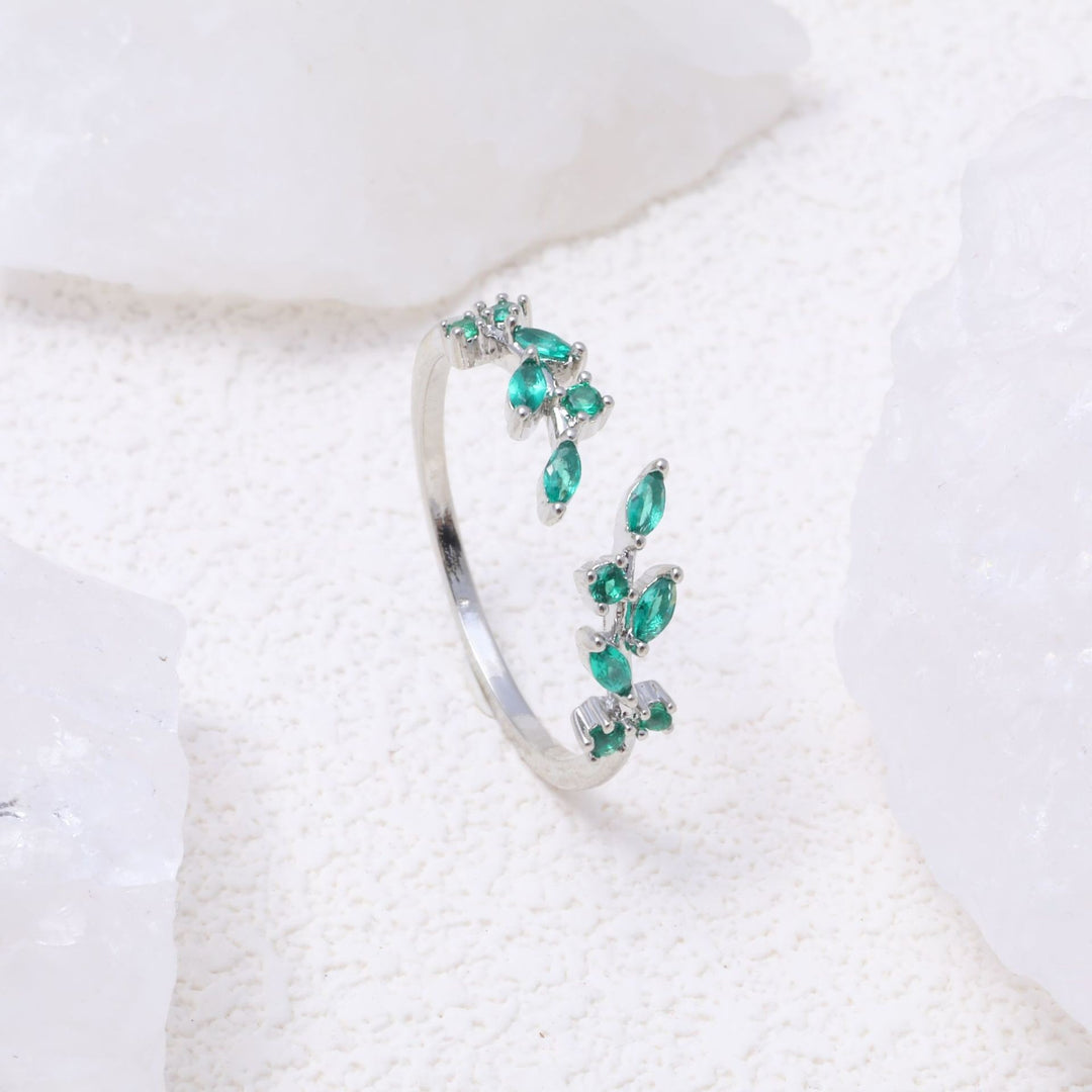 Ear of Wheat S925 Silver 14K Gold Plated Geometric Open Ring