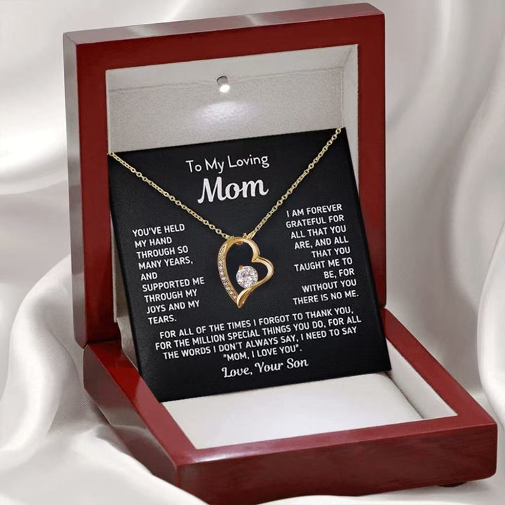 Eternal Love Floating Heart Necklace Personalized Gift Set for Her To My Daughter/Wife/Grandma/Mom/ Granddaughter(Gift Box & Card Included)