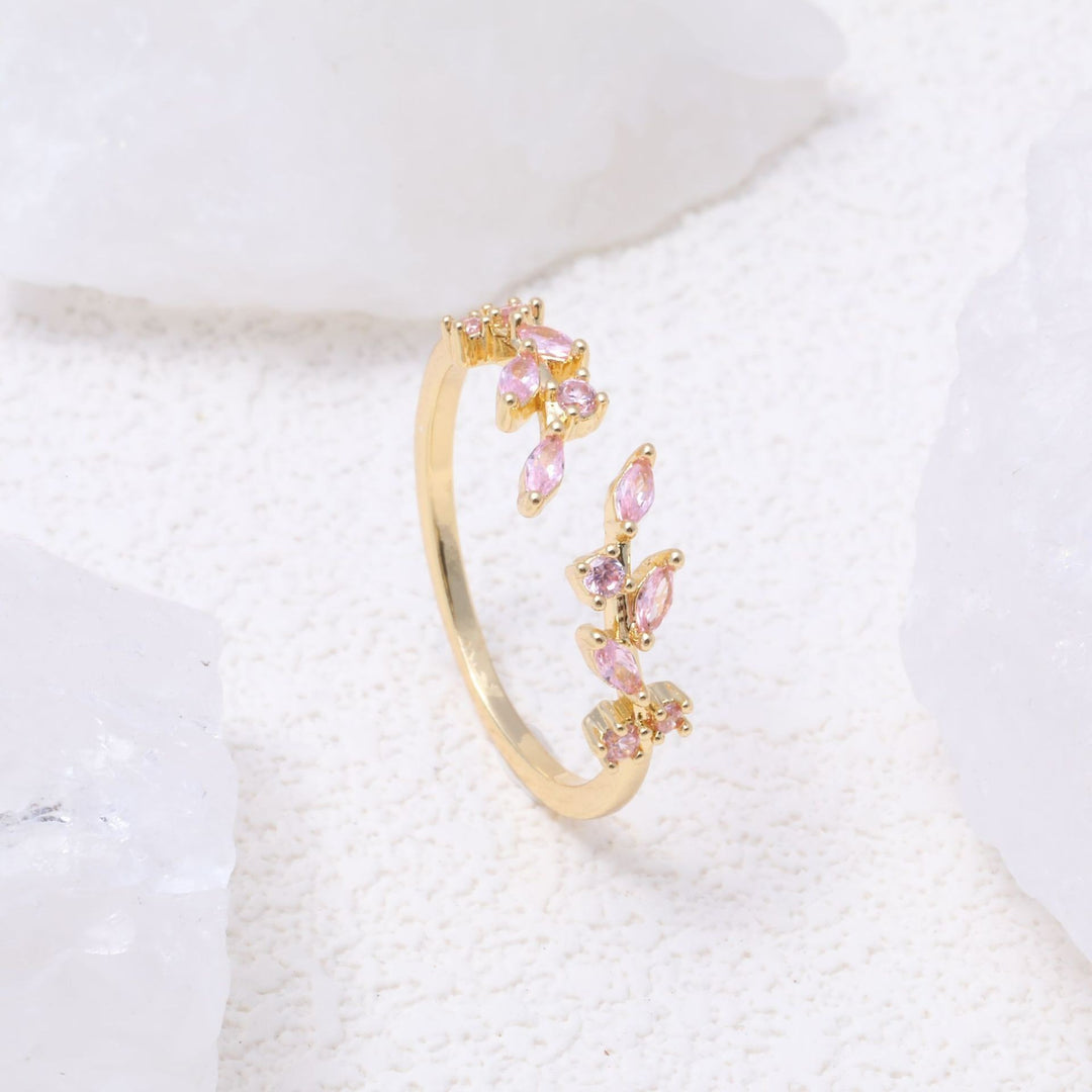 Ear of Wheat S925 Silver 14K Gold Plated Geometric Open Ring