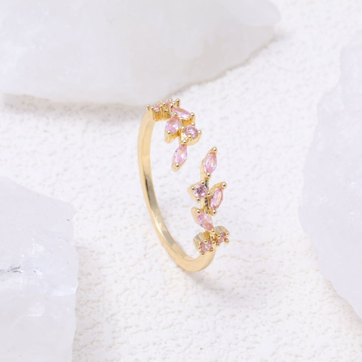 Ear of Wheat S925 Silver 14K Gold Plated Geometric Open Ring