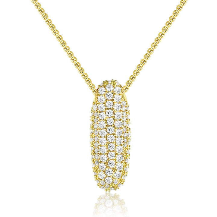 Bubble Pop Puffy 3D Micro-Pavé Crystal Letter Necklace