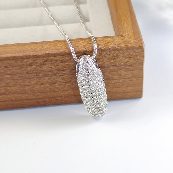 Bubble Pop Puffy 3D Micro-Pavé Crystal Letter Necklace