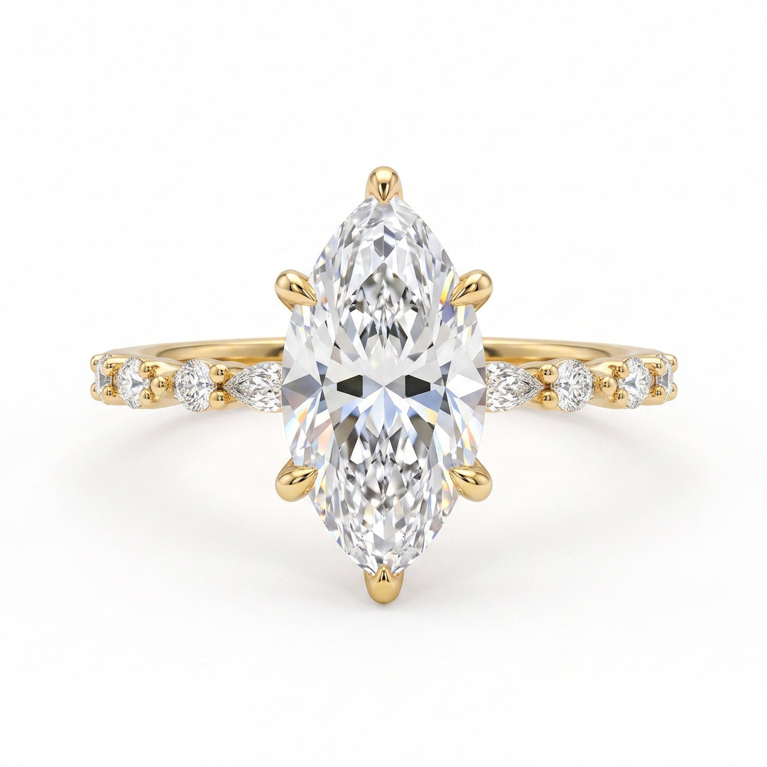 S925 Sterling Silver  Classic Marquise Cut Engagement Ring
