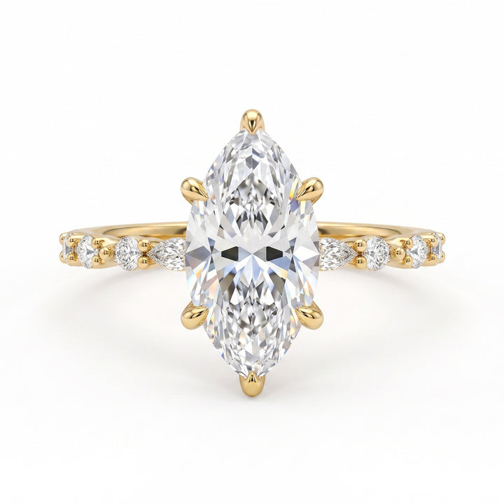S925 Sterling Silver  Classic Marquise Cut Engagement Ring
