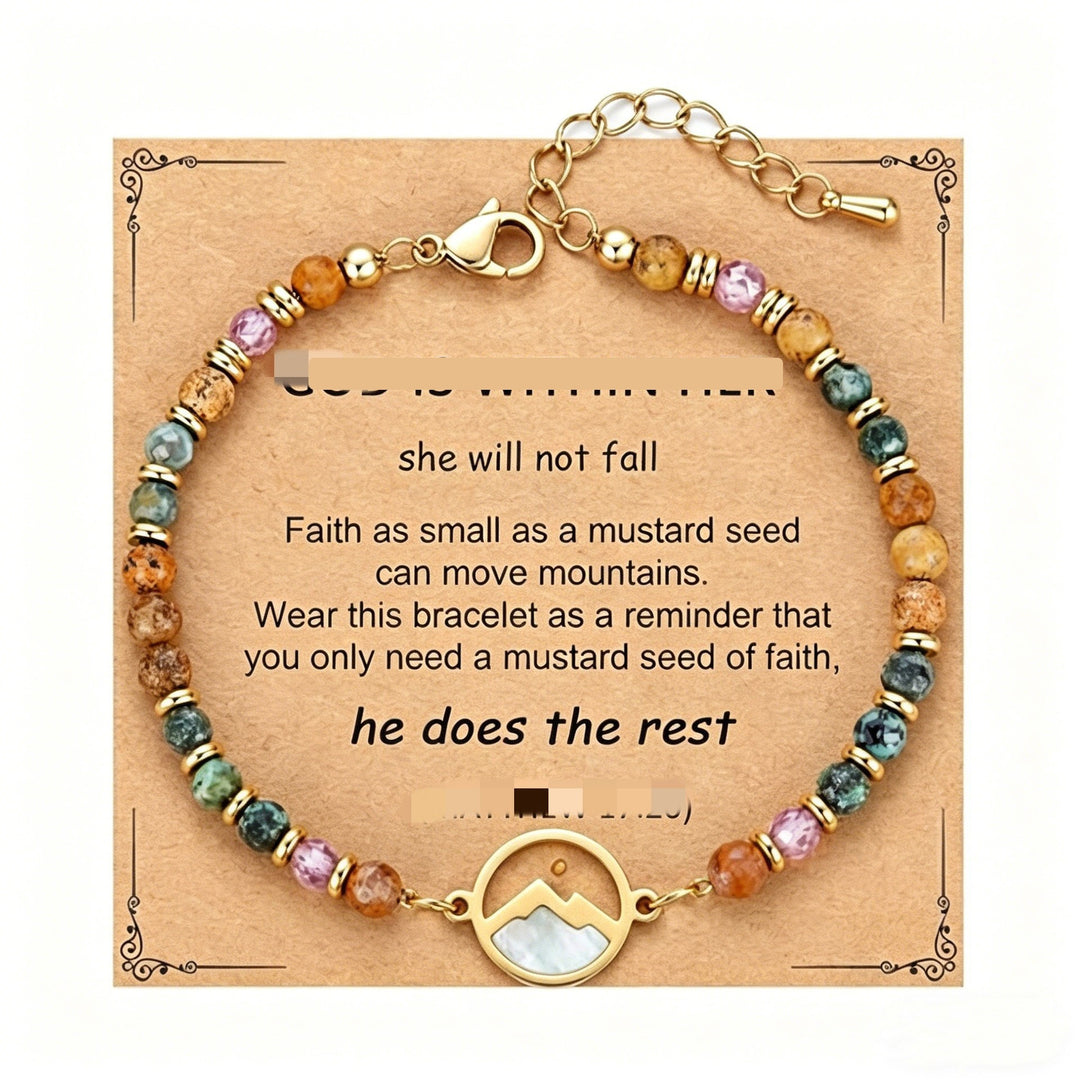 Mustard Seed Faith Talisman Natural Stone Mountain Bracelet