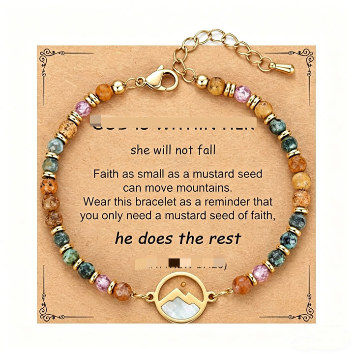 Mustard Seed Faith Talisman Natural Stone Mountain Bracelet